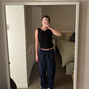 Vintage black textured tank top